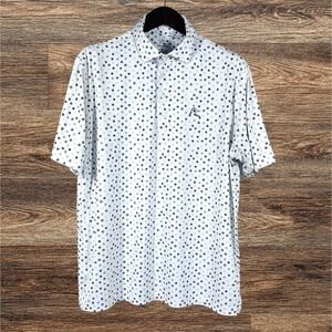 Rhoback The Pup Polo Mens Large All Over Paw Print Golf Short Sleeve Shirt